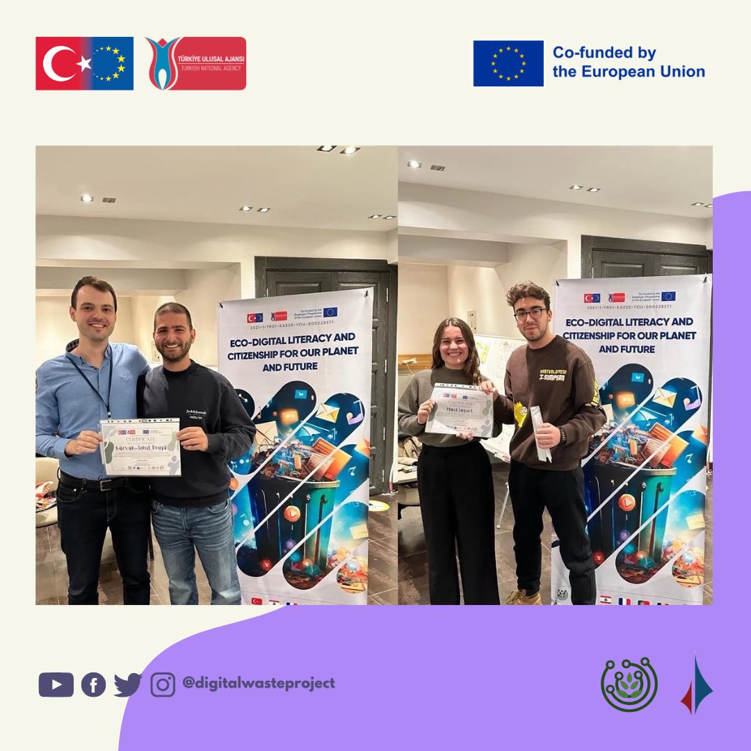 digitalwaste_eu's tweet photo. ✨Erasmus+ KA220 Projemiz Dijital Atık kapsamındaki 3. Öğrenme Etkinliği’ni (LTT) tamamladık!

🌻LTT 30 Kasım - 4 Aralık 2023 tarihleri arasında Fransa, Portekiz, Lübnan, Romanya ve Türkiye'den ortaklarımızın katılımıyla gerçekleşti✨

@AsemTR @ABBaskanligi @ulusalajans https://t.co/sonR6qtwLR
