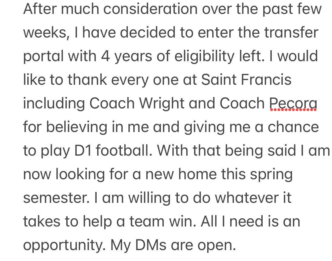 LingenfelterEli's tweet photo. I am now entering the Transfer Portal with 4 years of eligibility. Thank You SFU🔴⚡️! https://t.co/qKrBOC1NmV