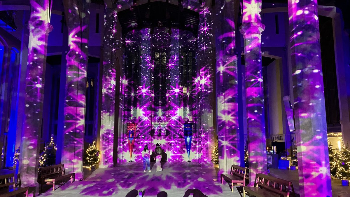 Spectacular light show at #SheffieldCathedral, on until #Saturday well worth a look