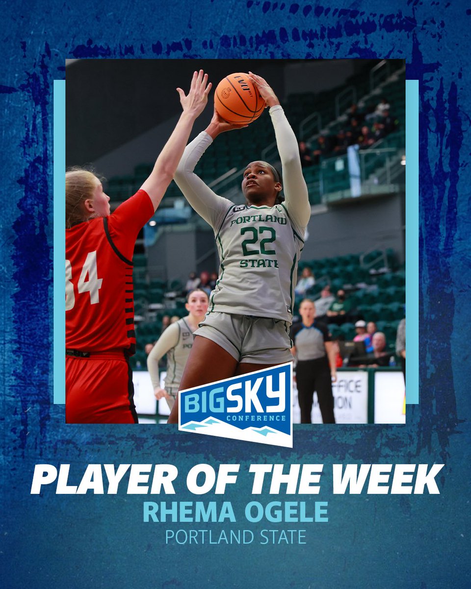 BigSkyConf's tweet photo. A double-double and a win over Fresno State 👏

@rhema_ogele is your #BigSkyWBB Player of the Week

#ExperienceElevated https://t.co/XDXhrEeSZk