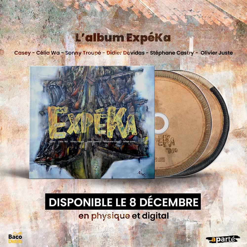 Album disponible Vendredi 8 décembre en Physique et digital
#casey #Sonnytroupé #celiawa #olivierjuste #stephanecastry #didierdavidas
#antilles #caraïbes #madinina #gwada #haïti #ghana #senegal #mali #congo #reunion #guinee #cotedivoire #gabon #bresil #cuba #guyane..#Africa