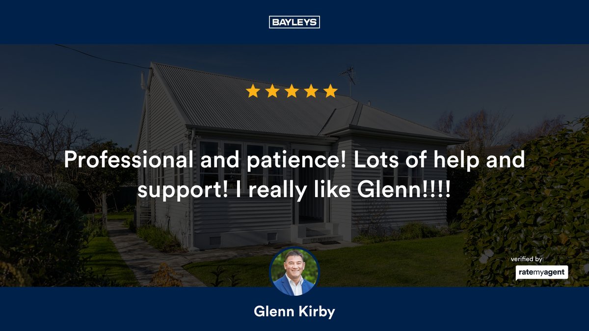 heyisellhouses's tweet photo. My latest RateMyAgent review in Mayfield.
20041344
https://t.co/zxd1ubY3BX
#glennkirby #bayleysmarlborough #bayleysnz #altogetherbetter #realestateagent #realestate #home #property #househunting #house #marlboroughrealestate #marlborough #openhomes
#ratemyagent https://t.co/6bW0fNPL7Z