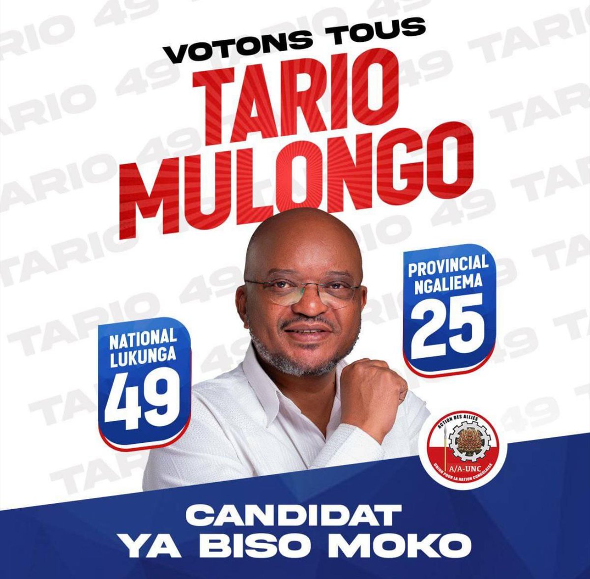 MoussaChirala's tweet photo. Les Candidats à voter aux Scrutins 
N°20 pour tous les congolais soucieux de l'indépendance du 🇨🇩. 
N°49 Tario Mulungo à la Circonscription de LUKUNGA
N°656 RAMAZANI MUSONGELA FUNA et Conseiller Municipal Barumbu N°8 Élie KAZONGO MOMPOLO @BillyKambale1 @uncrdc @VitalKamerhe1 https://t.co/18CcbmTzdR