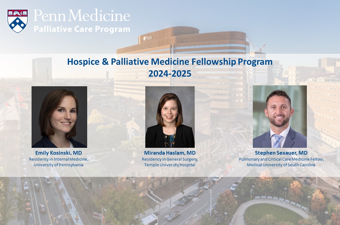 PennPalliative's tweet photo. We are delighted to announce the @PennMedicine #HPM fellows for next year! Welcome Emily, @miranda_haslam, &amp; Stephen! We are thrilled to have you join the #hapc team at Penn. https://t.co/8fxDluevd6