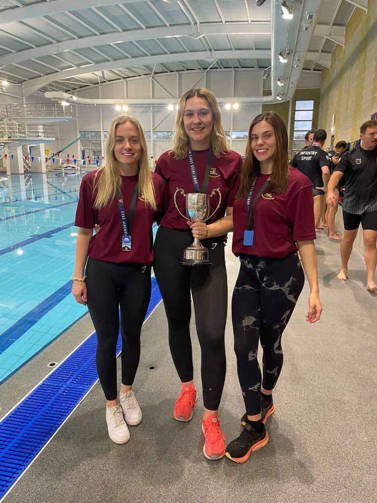 Massive congratulations to LCpl Morrey, Pte Scadding and LCpl Gerrard, who, as part of the AMS Women’s Water Polo team won the Inter Corps championships today. Outstanding effort!!