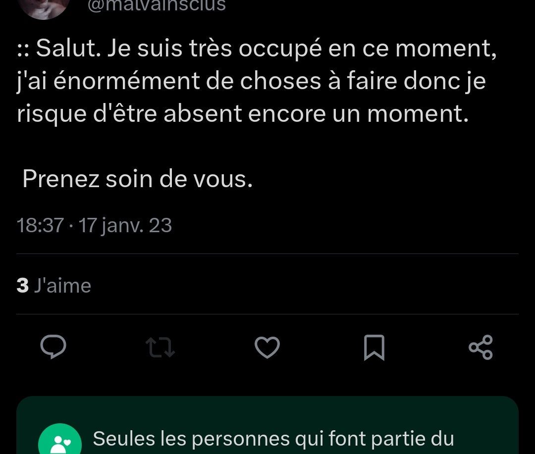 ㅤ
:: Des « choses à faire » conséquentes.
Le type s'est volatilisé un an.
ㅤ