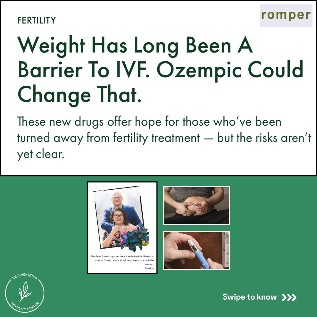 Merhi_RFC's tweet photo. Ozempic, Mounjaro, and other similar medications have been prescribed at an alarming rate in the U.S. 

https://t.co/hJBrUpSYp5

These FDA-approved antihyperglycemic medications are being used, not only for diabetes treatment, but also for weight loss. There are still a lot of questions around these medications that are still unknown: 

Are they safe when trying to get pregnant? 
Do they affect fertility in a good or bad way? 
Are they safe for IVF patients? 
Are they safe for already pregnant women? 
Are they safe while breastfeeding? 

-
Rejuvenating Fertility Center (RFC) is the first NON-CONVENTIONAL IVF center in the U.S. with no age or weight cutoff. RFC has 4 locations in New York and 1 location in Connecticut. We can help patients WHEREVER they are in the world. Indeed, 50% of our patients are from outside the tristate area.
 
With OM (outside monitoring), patients will get RFC protocol and we manage all their cycles from beginning to end. All they need to do is to find a place near them that does blood and ultrasounds during their fertility treatment. Then patients will come physically to one of our locations ONCE only for the procedure itself. https://t.co/L5MB9sGvcF

For more information, please email us at: info@rejuvenatingfertility.com 
or call us at: 
Manhattan, Brooklyn, Westchester NY - (203) 557-9696
Long Island NY - (516) 755-7055 
Connecticut - (203) 403-0733

#overweightivf #obeseivf #obesityivf #ivfoverweight #obesepregnancy #ttcoverweight #ozempic #ozempicweightlossjourney #ozempic2022 #mounjaro #mounjaroweightloss #mounjarojourney @ivf_done_my_best