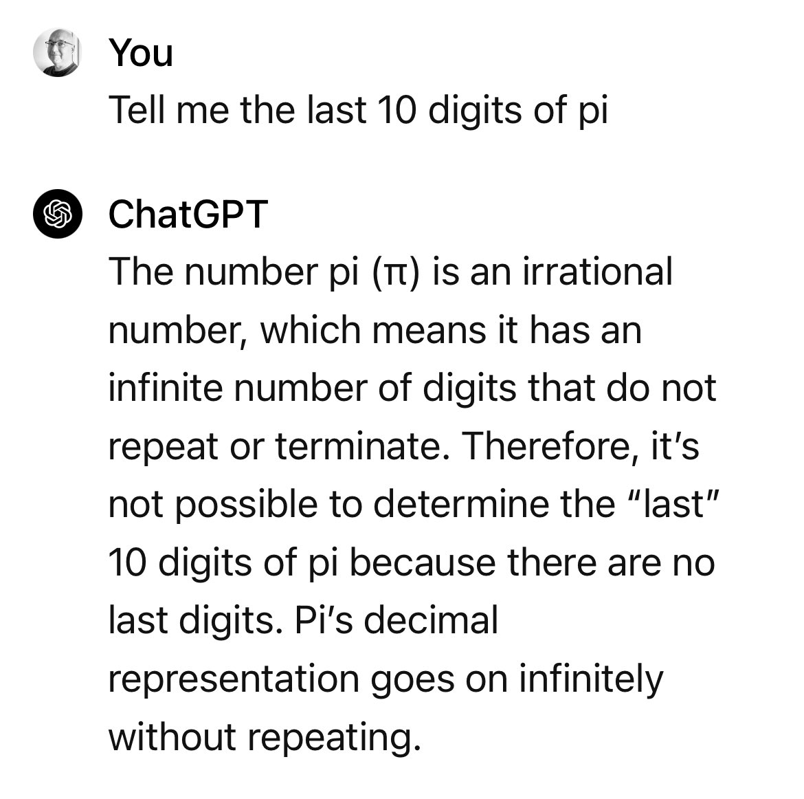 Cada vez que veo una de estas verifico haciendo la misma pregunta.

ChatGPT 3.5 da este tipo de resultados erróneos.

En cambio ChatGPT 4 y superiores (versión de pago) acierta. 

Es como si “la verdad” = $$$ 🤑