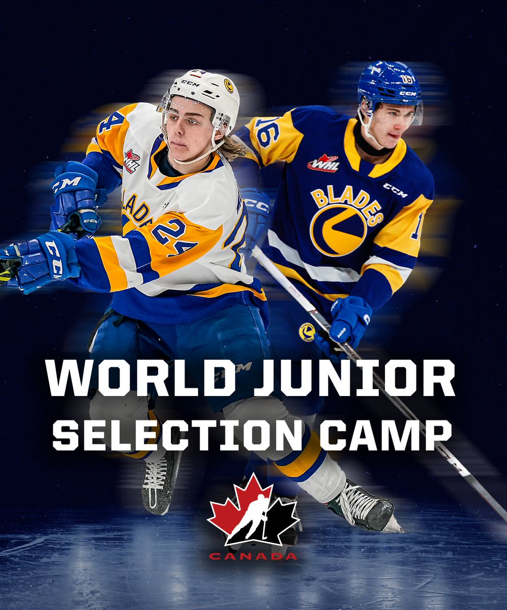 Blades defenceman Tanner Molendyk (<a href="/PredsNHL/">Nashville Predators</a>) and forward Fraser Minten (<a href="/MapleLeafs/">Toronto Maple Leafs</a>) have an opportunity to potentially represent Team 🇨🇦

DETAILS 📰 | bit.ly/47Inpg8