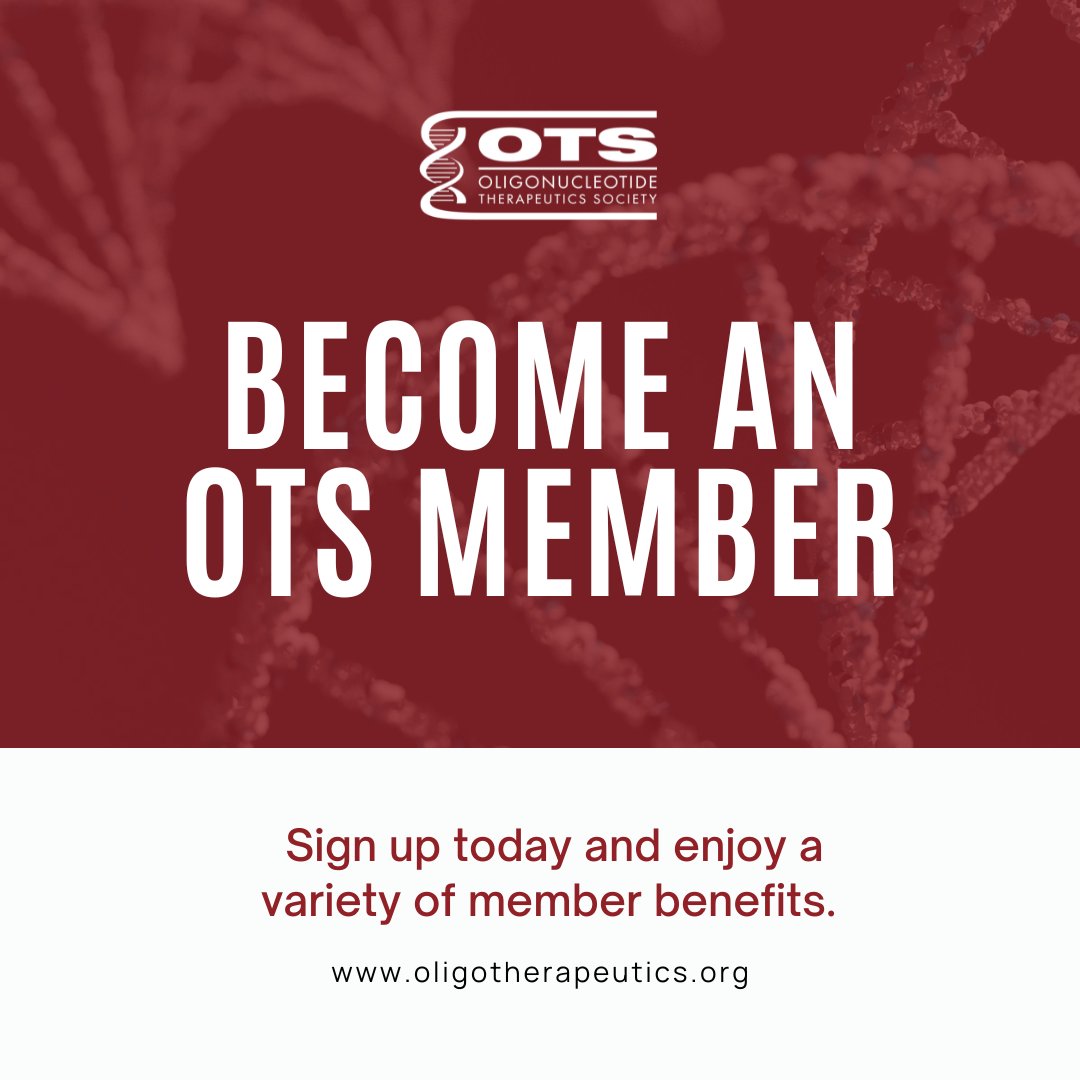 Become an OTS Member!

Select the link below to learn about membership benefits and to apply.
oligotherapeutics.org/become-a-membe…

#ots #oligotherapeutics #oligonucleotide #biotech #biotechnology #science #research #pharmaceuticals #networking #membership #member #otsmember