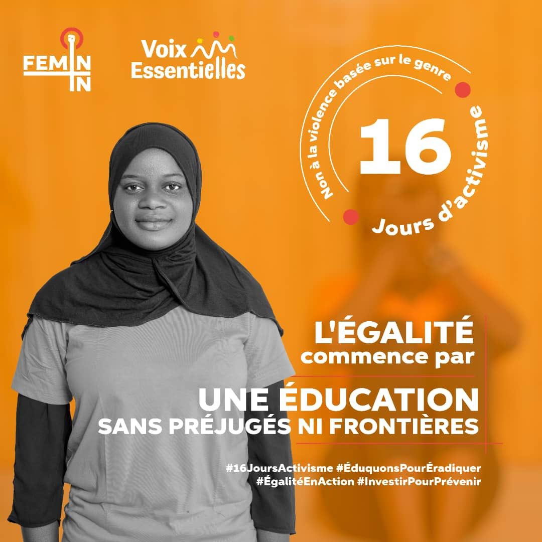 #16joursActivisme contre les VBG. L’éducation sans préjugés est essentielle pour lutter contre les inégalités de genre. Unissons nos voix ! #NonAuxVBG #ÉducationInclusive @Speakupafrica @VoixEssentielles
<a href="/Femin_in_BF/">Femin-In</a>