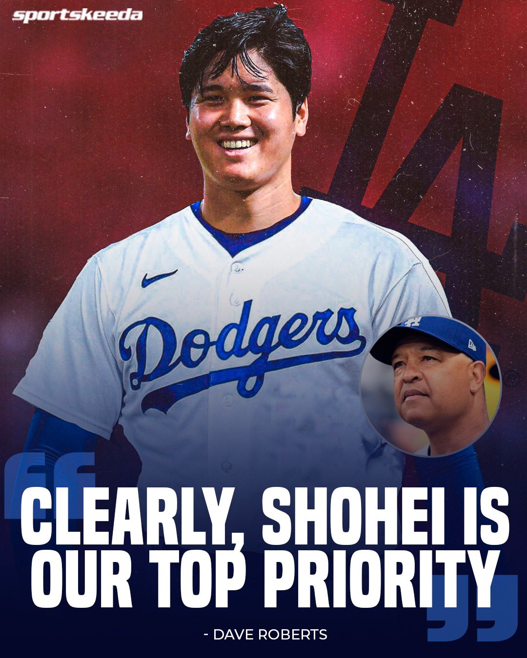 Sportskeeda Baseball on X: Los Angeles Dodgers manager Dave Roberts said  the team met with Shohei Ohtani in Los Angeles a couple days ago for two to  three hours👀⚾️ (via. Alden Gonzalez-X) #