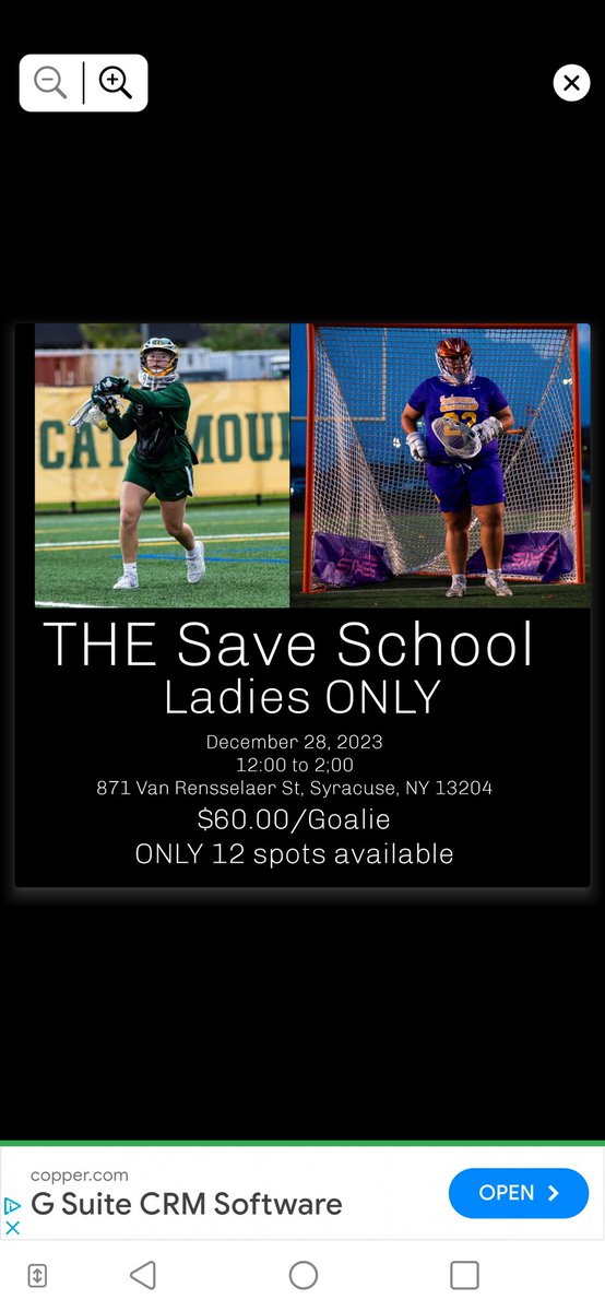 December 28, 2023 come work out with our goalie's. Anna (VT) Fran (Northwestern) Jack (Albany) and Paige (LeMoyne)  this will be an all day event. DM for details. 
<a href="/Suburban_Lax/">Suburban Council Boys Lacrosse</a> <a href="/SectionIVLax/">Section IV Boys Lacrosse</a> <a href="/Section6_NY/">Section 6 & Monsignor Martin Sports</a> <a href="/518_lax/">518LAX</a> <a href="/WNYLax/">WNY Lax</a>