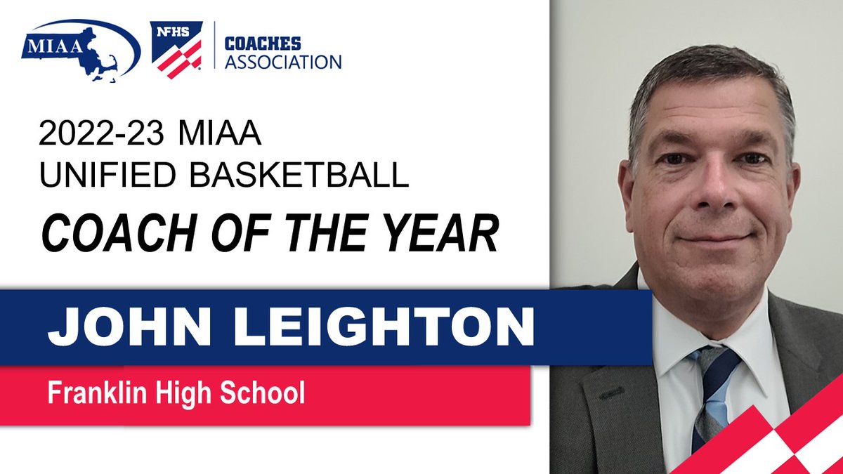MIAA (@miaa033) on Twitter photo Congratulations to John Leighton of Franklin High School ... the MIAA/NFHS Unified Basketball Coach of the Year for 2022-23.
<a href="/FHSSports/">FranklinAthletics</a> <a href="/FranklinHS/">FranklinHighSchool</a> Congratulations to John Leighton of Franklin High School ... the MIAA/NFHS Unified Basketball Coach of the Year for 2022-23.
<a href="/FHSSports/">FranklinAthletics</a> <a href="/FranklinHS/">FranklinHighSchool</a>