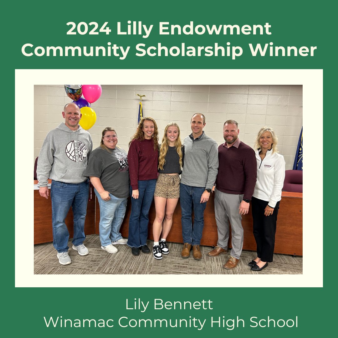 The Community Foundation of Pulaski County is pleased to announce the recipient of the 2024 Lilly Endowment Community Scholarship for Pulaski County – Lily Bennett of Winamac Community High School. 

Congratulations, Lily! 🎉 🎉 🎉