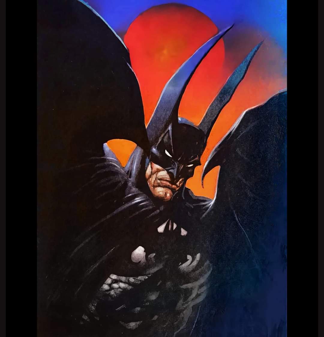 Simon Bisley - Batman Blood Moon painting (2005)
🦇🌕 In the Light of the Blood Moon: Batman Watches Over Gotham City 🌕🦇

#simonbisley #simonbisleyart

#Batman #BloodMoon #ArtInspiration #DCComics #ComicBooks #Superheroes #comicsart #comicsartist #comics #illustration
