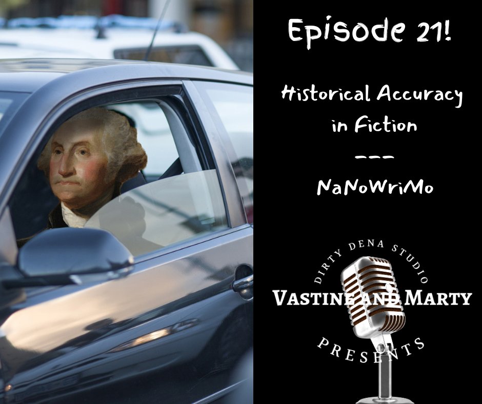 open.spotify.com/episode/1hl8iR… 

Vastine & Marty argue about Historical Accuracy in Fiction. He says, Go ahead, fake it, nobody cares. Vastine DOES care.
NaNoWriMO...Vastine tried. A cool experience, though.
Our next Book Club Read.
#writingpodcast #historicalfiction #NaNoWriMo