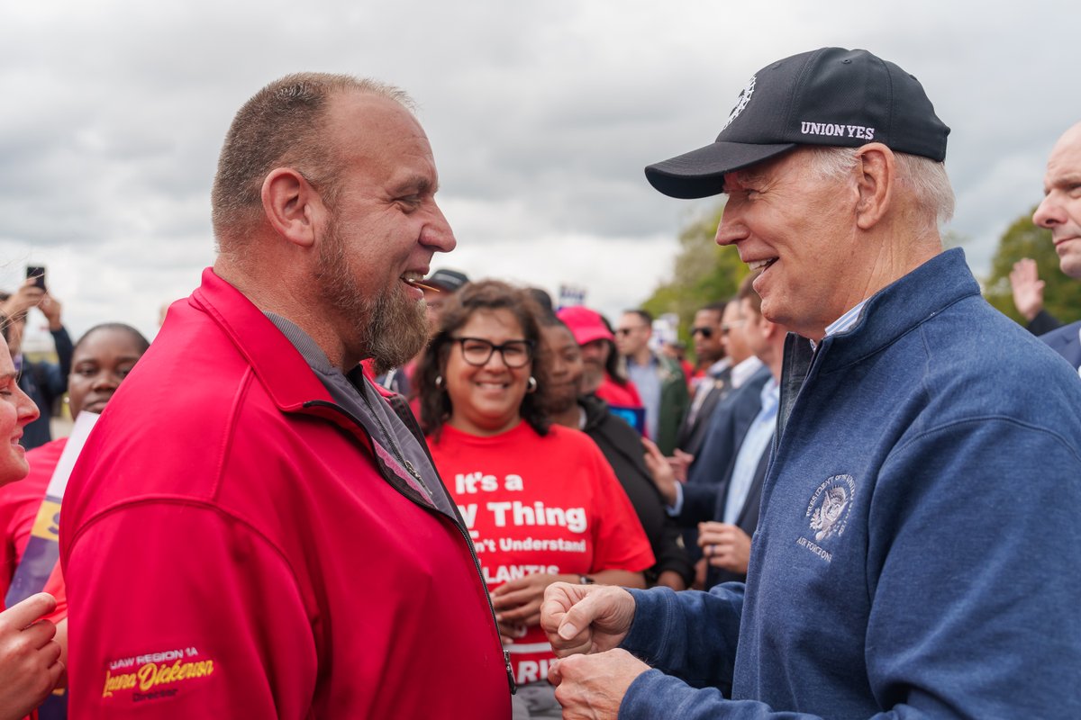 America’s support for unions is higher today than any time in nearly 60 years.
 
Unions foster safety, security, and economic growth – they’re America’s soul.
 
And I’ll continue to fight for every worker’s free and fair chance to join a union.