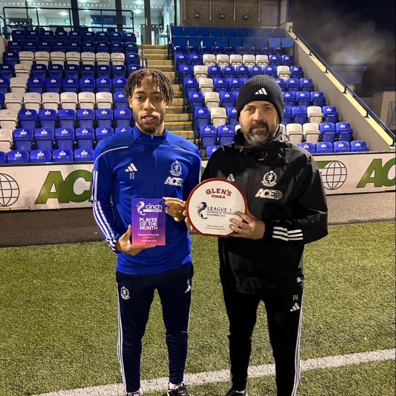 CoveRangersFC's tweet photo. ⭐ ICYMI | Our recent outstanding form has been recognised with a double award for the month of November.

Read in full ⬇️