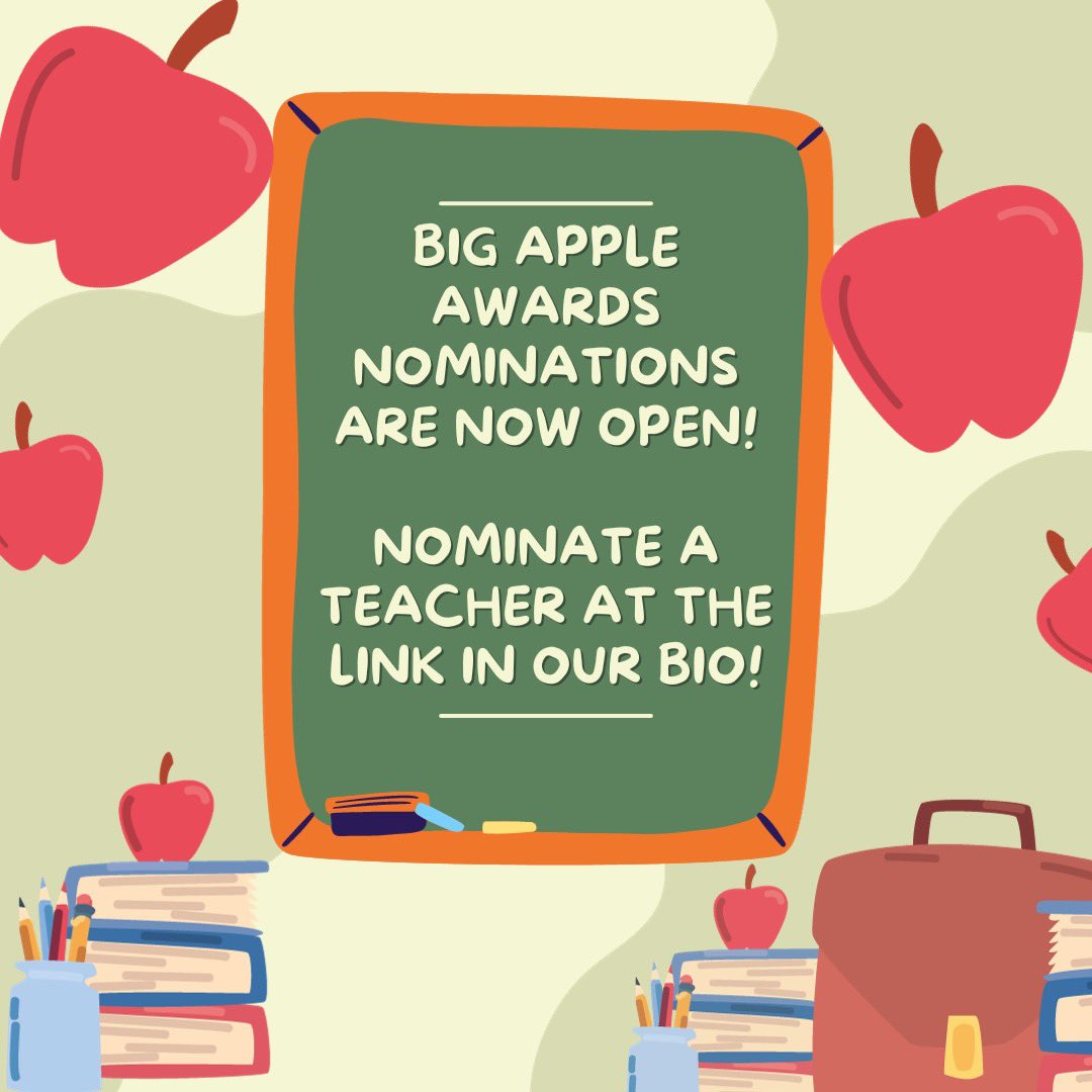 Big Apple Awards nominations are now open! Nominate a teacher at the link below! <a href="/NYCSchools/">NYC Public Schools</a> <a href="/CSD31SI/">CSD31StatenIsland</a> 

docs.google.com/forms/d/e/1FAI…