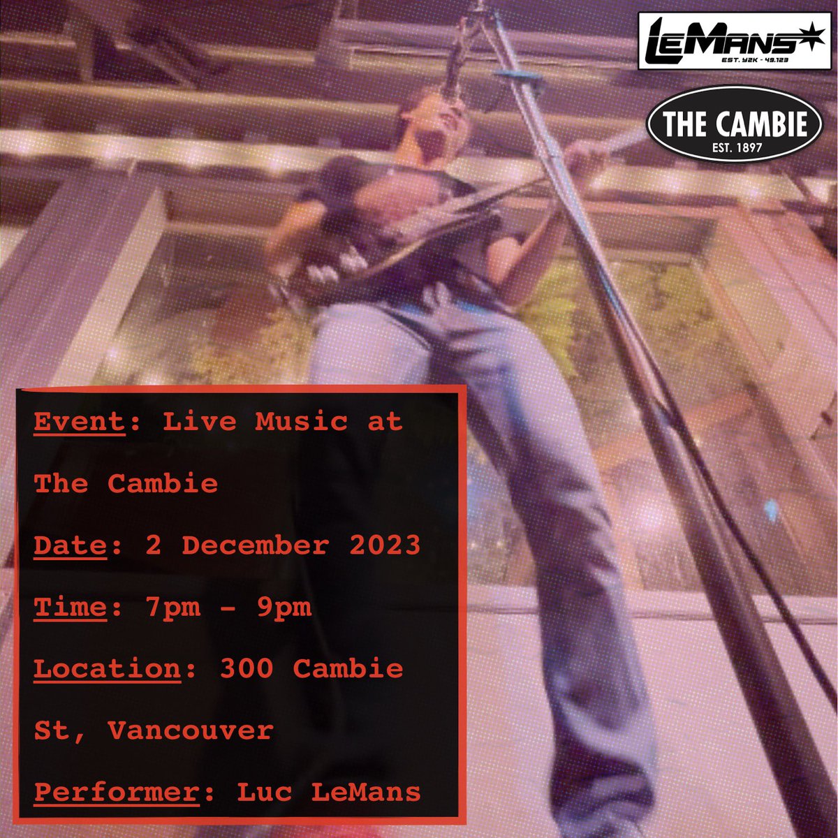 Big thanks to all these awesome venues for last week’s gigs! More to come this month — finally time to dust off the Christmas tunes once more! 🎄 #steveston #stevestonbc #richmondbc #livemusic #music