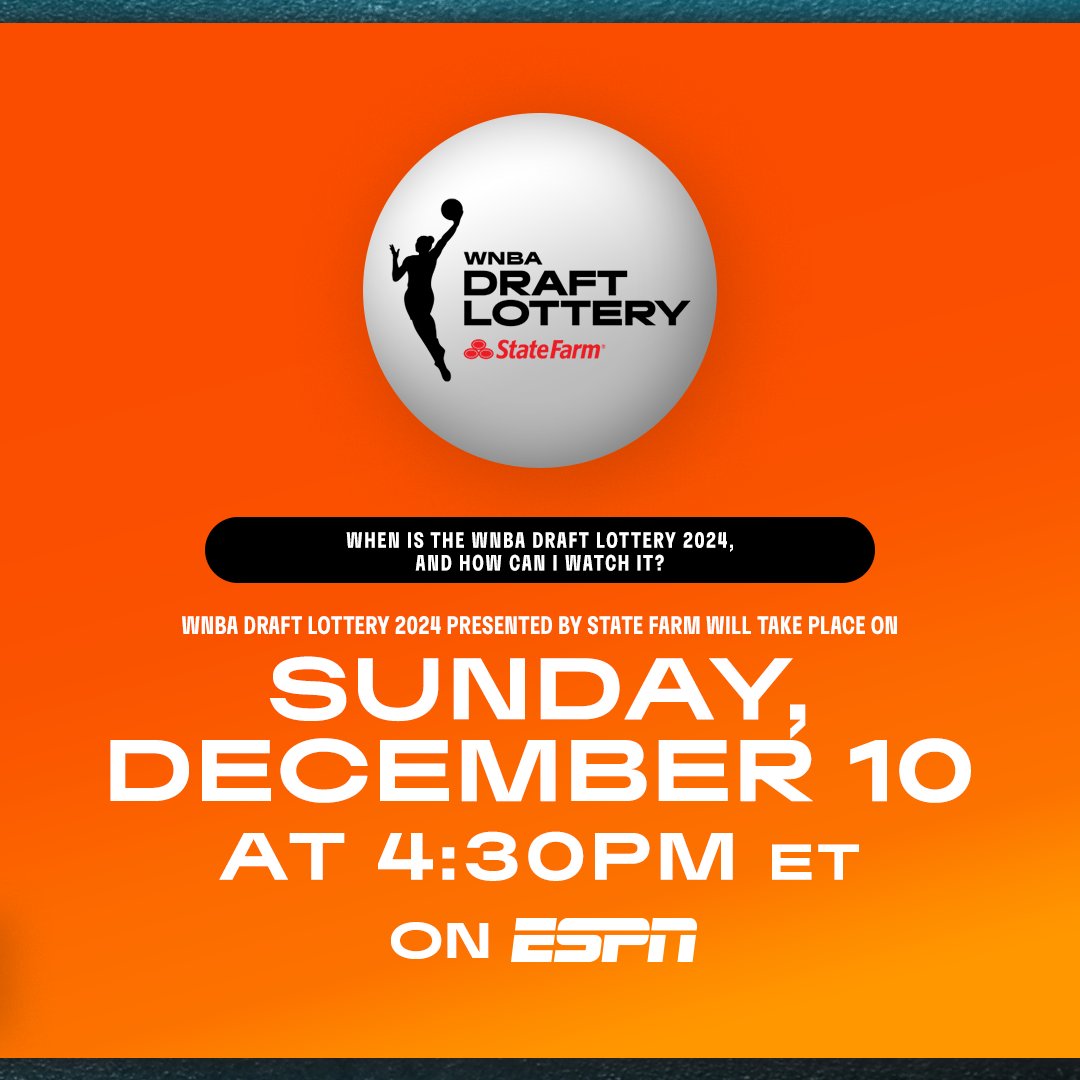 T-Minus 5 days until the 2024 WNBA Draft Lottery presented by @StateFarm Swipe as we break down how the lottery works and the odds for each qualifying team 📅 Sunday, December 10 on ESPN at 4:30pm/ET