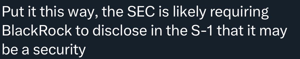 yourfriendSOMMI's tweet photo. ❤️💛💚💙

🇺🇸 JUST IN: Blackrock Filing reveals that the Corrupt SEC required them to put in language which states that Bitcoin COULD be ruled as a security in future, and that all products allowing you to buy Bitcoin are securities.

🤡 

SEC is Truly a Corrupt Scum agency https://t.co/zt2NoEfUbv