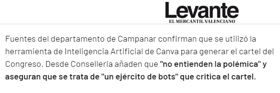 ArteEsEtica's tweet photo. @GVAeducacio Acá el "ejército de bots" que critica vuestro cartel hace acto de presencia. Pueden ver quiénes somos con nombres y apellidos: https://t.co/8GaBOvVf0T

Criticamos lo criticable porque tenemos espalda profesional de sobra para hacerlo. Uds? Ah cierto, usaron la IA de Canva 🤦‍♀️ https://t.co/9GvcJZqw4M
