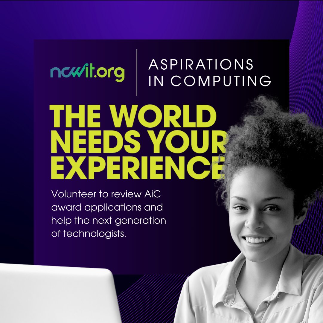 We need reviewers for educators who support the next generation of diverse technologists, and those with technical experience for Collegiate Awards! Sign up as a #NCWITAiC24 Volunteer Reviewer! It's easy to do on your phone. 📱 Learn more + get involved: aspirations.org/get-involved/v…