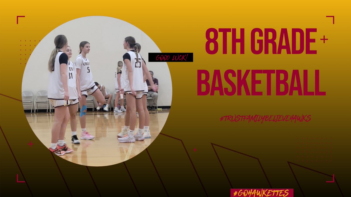 Good luck to the Hawkettes 8th grade basketball team as they travel to Waukee prairieview for games this afternoon. #SVROCKS #ExpectVictory