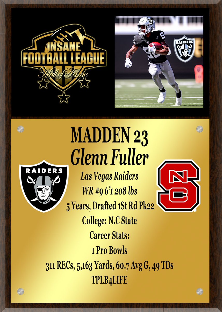 InsaneSimLG's tweet photo. #InsaneHallOfFame Inductee Glenn Fuller of the Las Vegas Raiders Coach TPLB go to when it came to scoring big touchdowns!#Franchisnation https://t.co/tBFnmee4q1