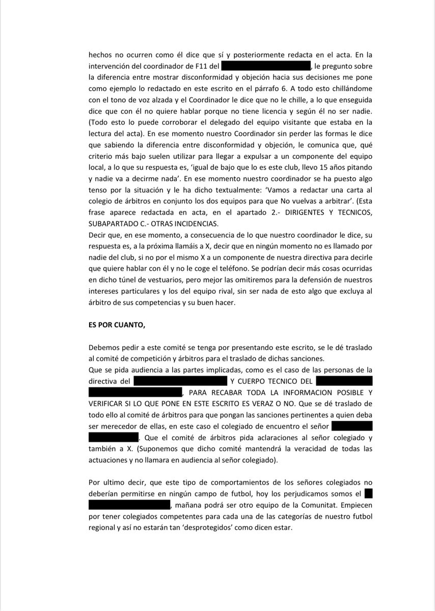 FeliuCarlos10's tweet photo. Despues de este escrito firmado por ambos clubes que presenciaron la bochornosa actuación, la @FFCV_info se permite el privilegio de no recabar toda la información. Tendremos que hacer fuerza desde otras instancias para que por lo menos nos escuchen. @GolsmediaCVal https://t.co/4cJ7DdY6E6