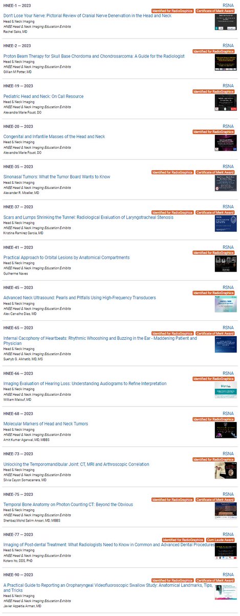 The @RadioGraphics solicitations for #RSNA23 educational exhibits just dropped. Attendees can check them out at rsna.apprisor.org 
I learned a lot reviewing many of these...🤯
also welcome to the neuro-head/neck panel's newest member R4 @DrRMashayekhi🧠