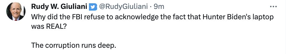 BREAKING: Rudy 911, who skipped out on his TRIAL today, wants to remind you that Hunter Biden is suing him for hacking him. If Hunter is RIGHT, it means Twitter was 100% right to suppress the NYP article.