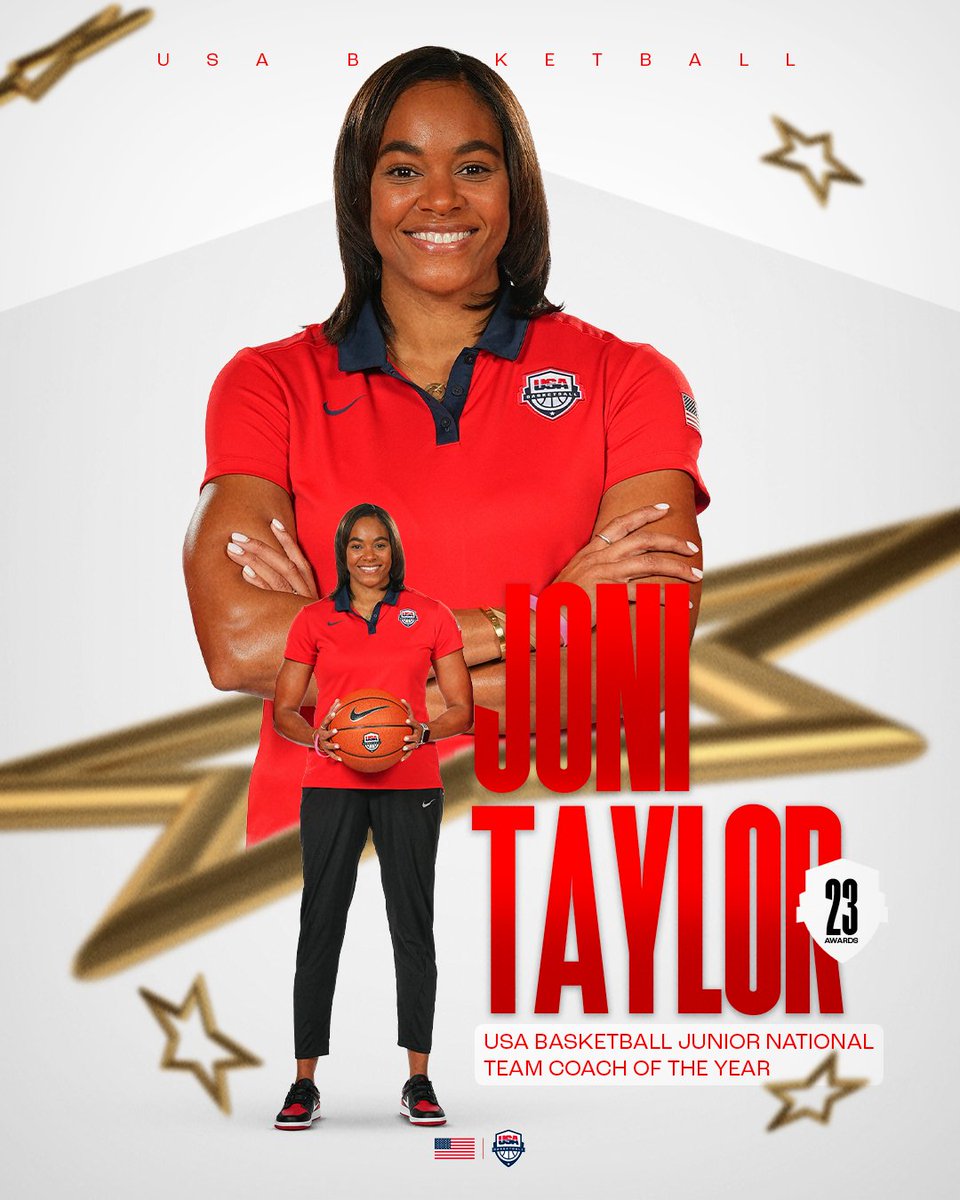 We love her passion to lead.

🇺🇸 #USABWU19 head coach @CoachJoniTaylor is the 2023 USA Basketball Junior National Team Coach of the Year!

#USABAwards