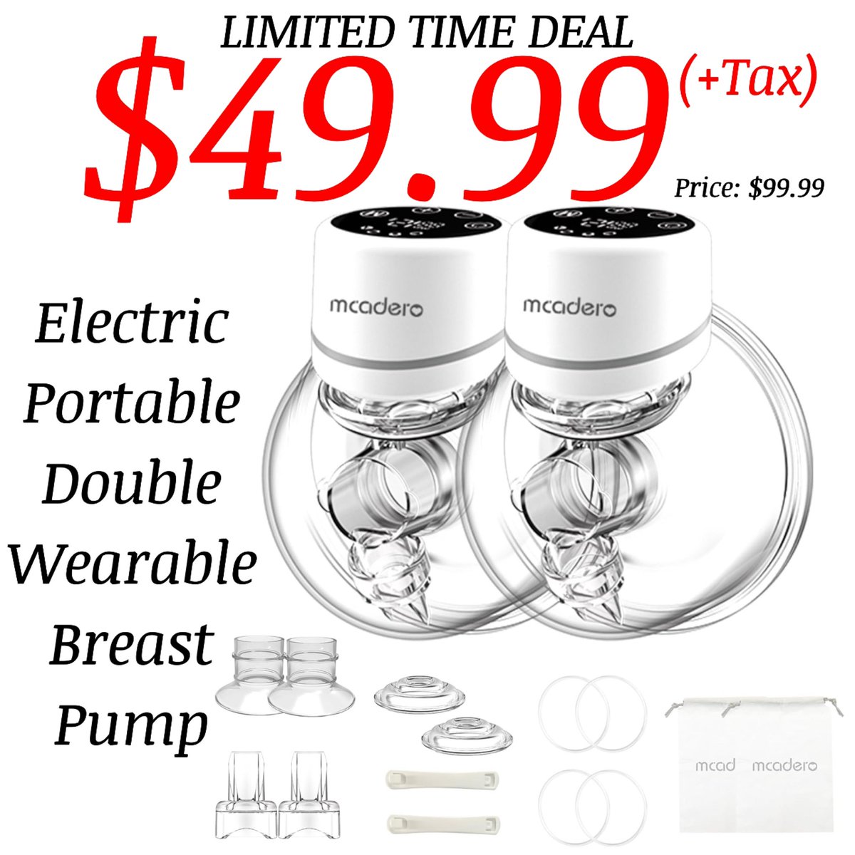 MommyDealss's tweet photo. LIMITED TIME DEAL! 50% OFF Breast Pump $49.99(+Tax)
Link- https://t.co/zBTpYuvpo8

#amazon #AmazonDeals #amazonfinds #amazonprime #newmom #momfinds #momdeals #momneeds #babyneeds #breastfeeding #breastpump #breastpumps https://t.co/3nfk3gRxRt