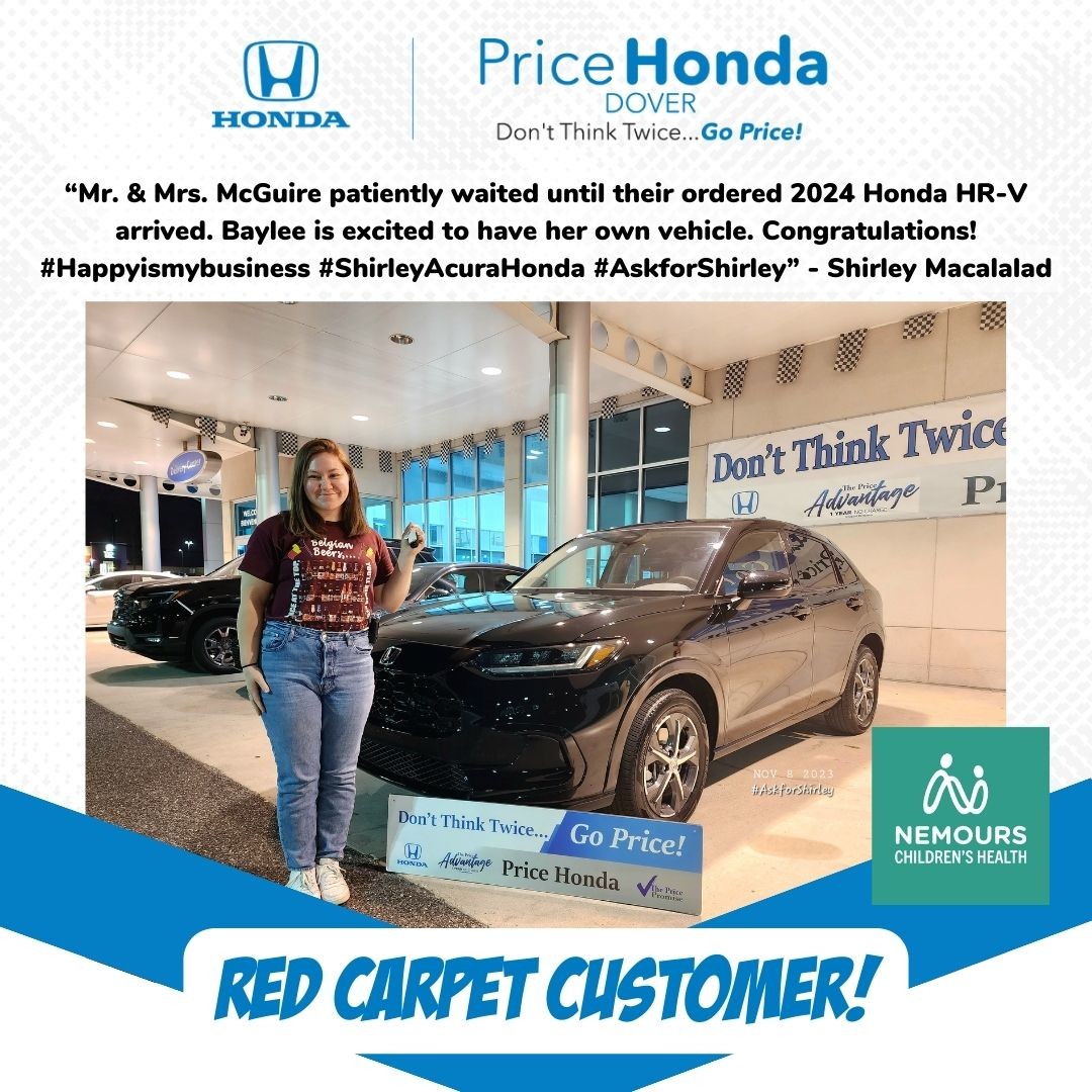 PriceHonda's tweet photo. Look at those smiles on our #RedCarpetCustomers! 🎉🎉 

🔗 Visit soon to check out our inventory or click here to get started! 👉 https://t.co/EP5SY8fOjJ............

#DontThinkTwiceGoPrice #Honda #DoverDE #DoverDelaware #FeltonDE #CamdenDE #SmyrnaDE #WilmingtonDE https://t.co/u0fRVqQg7w