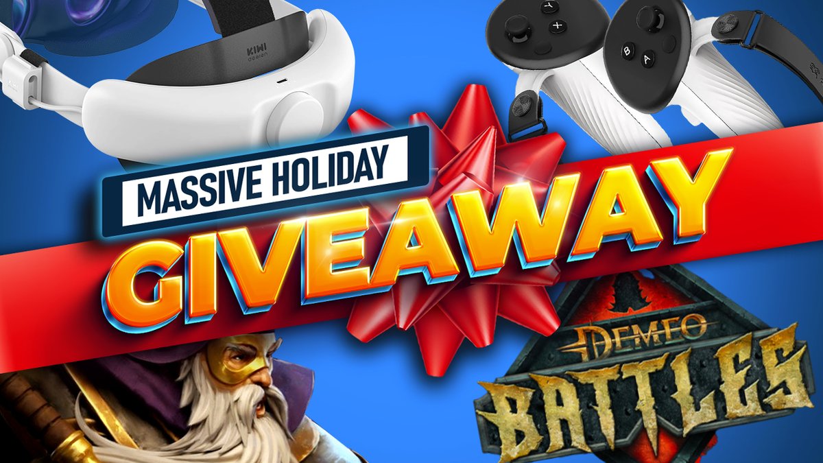 My Massive 2023 holiday giveaway

Enter to win
1 X Quest 3 Kiwi Elite Strap with Battery
1 x VR-Rock Quest Prescription lenses
1 x AMVR Quest 3 controller grips
2 x Copies of Demeo Battles (Quest)
Vertigo 2 (PSVR 2)
Ancient Dungeons (PSVR 2)
and more!

gleam.io/SHRxU/massive-…