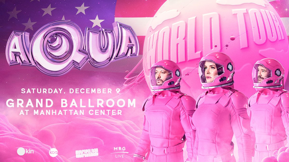 #PridePartner Don’t miss @aquaofficial this Saturday night at The Grand Ballroom performing their hits including Barbie Girl and more! 💖💖💖 Get 50% off tickets with code PRIDE. Tickets available at: ticketmaster.com/event/00005F46… #NYCPride #AQUA #BarbieGirl #Music #Concert