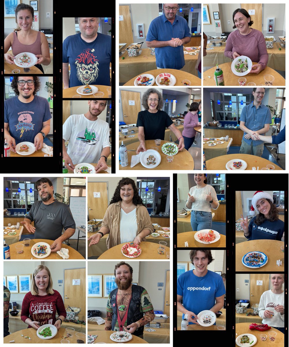 When your #MarineScience lab #holiday gathering includes a cookie decorating competition with judges, eliminations and sabotages . . . Thanks to all who contributed to the fun and sweets!

Winning cookie = 🐙+ basil paste seaweed 🤣