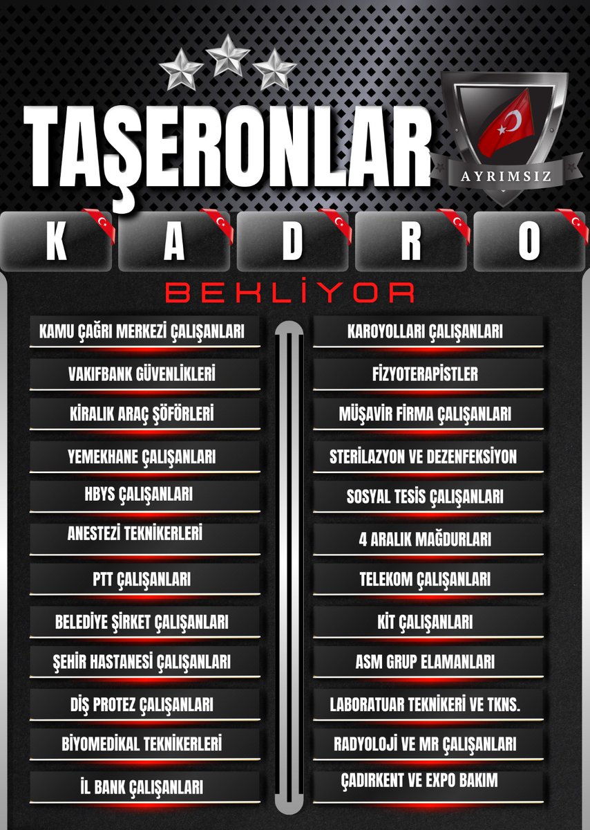 Haber Salın Dört Bir Yana Kadro Geliyor...

Arkadaşlar Daha Çok Sesimiz Çıkması Lazım Bu süreçte #TaşeronKadroyayürüyor