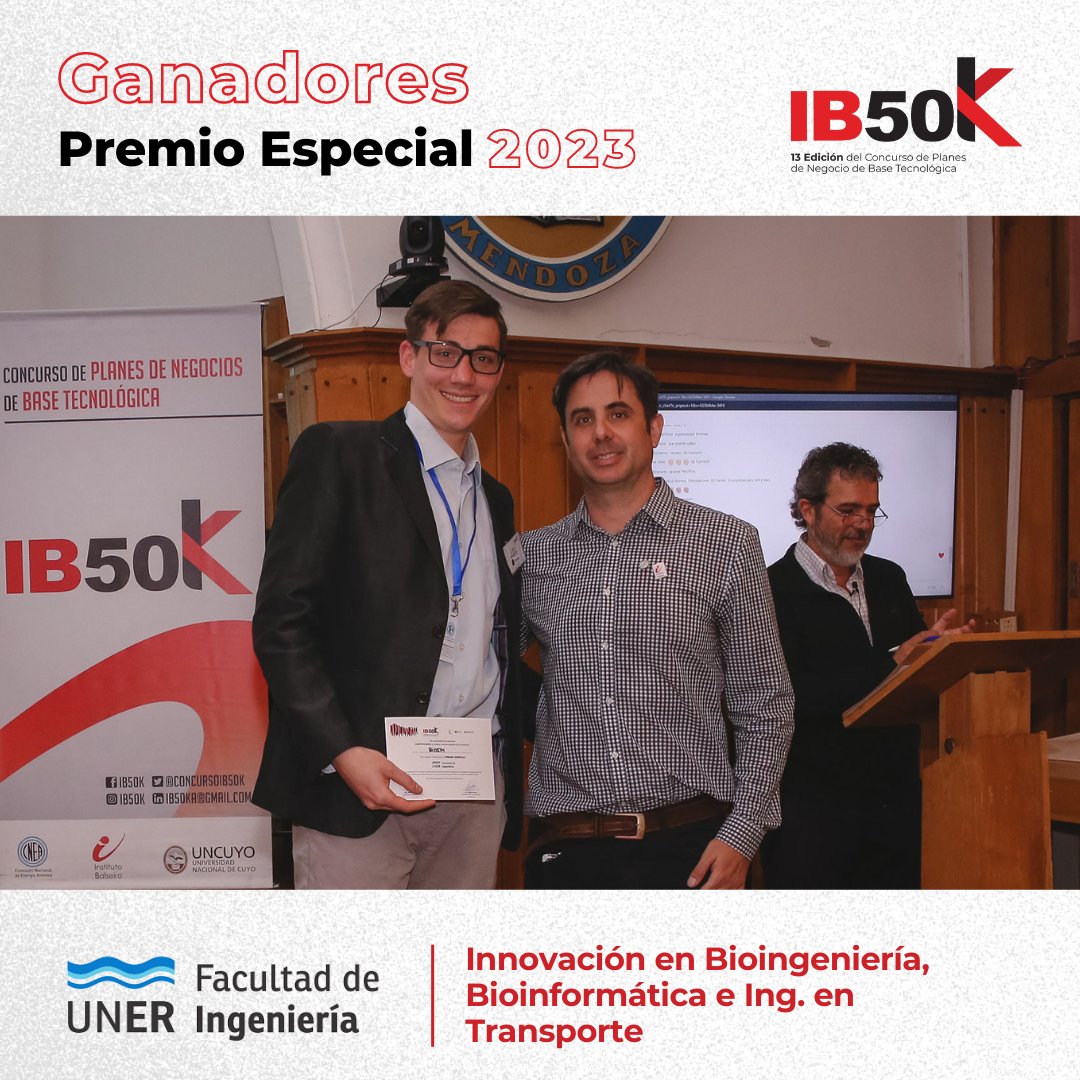 BioSpi obtuvo el premio especial de la Universidad Nacional de Entre Ríos (UNER) en la final de la 13ª edición IB50K 

¡Gracias <a href="/fi/">asaisxdfgfdgn</a>.uner por impulsar la investigación en CyT!

@uncuyo @ibalseiro @cnea_arg <a href="/noticiasUNSL/">UNSL</a>