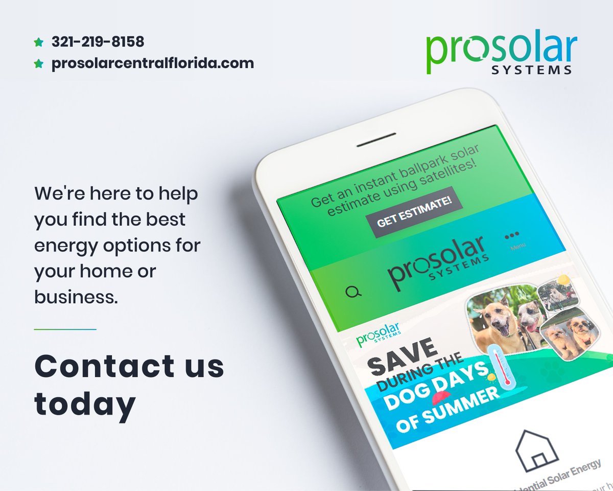 ProSolarCFL's tweet image. 📱 Get started by visiting our website or giving us a call today. Let&apos;s make your solar dreams a reality!

Contact us:
📞 321-219-8158
💻 prosolarcentralflorida.com

#ProSolarSystems #SolarEnergy