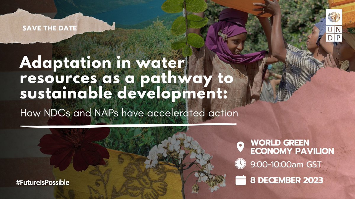 At #COP28? This Friday we will host a panel with decision-makers from Kenya, Iraq, Ethiopia &amp; Somalia to discuss how NDCs and National Adaptation Plans have accelerated action, focusing on water resources💧 Join us at the World Green Economy Pavilion
buff.ly/3uFWToR