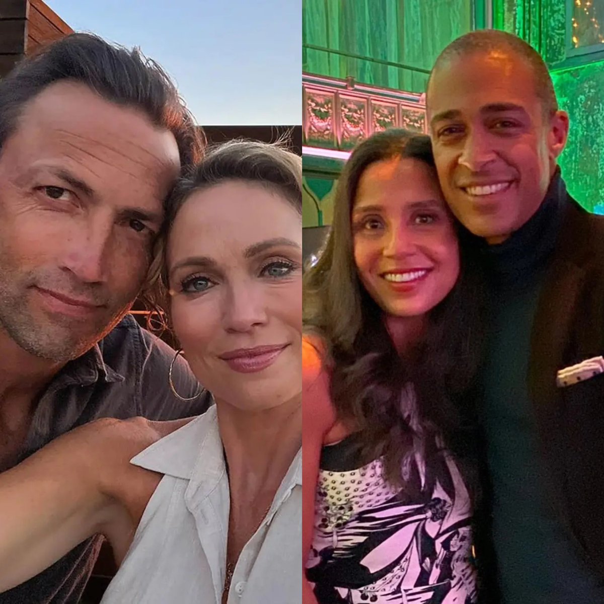 PopBase's tweet image. Amy Robach and T.J. Holmes’ ex-spouses are now dating, Page Six reports. 

The new couple is said to have bonded “over the traumatic experience of being cheated on” by the former ABC hosts, according to the outlet.