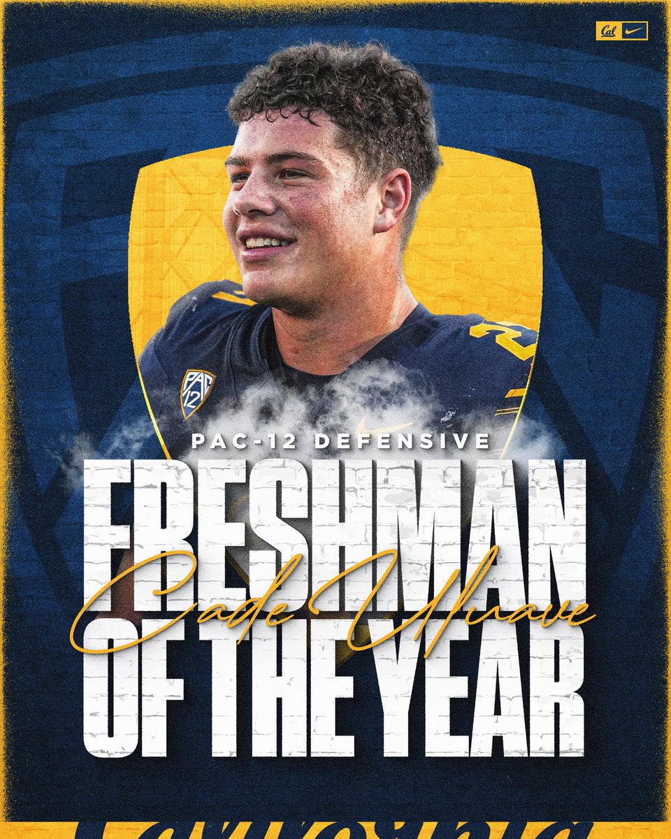 Freshman Sensation 🥇 @cadeuluave is the @pac12 𝐅𝐫𝐞𝐬𝐡𝐦𝐚𝐧 𝐃𝐞𝐟𝐞𝐧𝐬𝐢𝐯𝐞 𝐏𝐥𝐚𝐲𝐞𝐫 𝐨𝐟 𝐭𝐡𝐞 𝐘𝐞𝐚𝐫 🏆 #GoBears