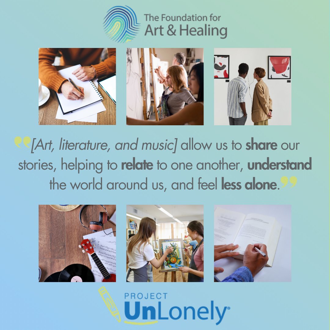 MaryHayashiCA's tweet photo. Check out @BeUnLonely! Their latest book #ProjectUnLonely, details with proven studies on how creativity fosters social connection. Visit @BeUnLonely and read Dr. Nobel’s feature on @NPR here https://t.co/RFm9qkmExw. #Social #Connection https://t.co/7QpLsNl9Pl