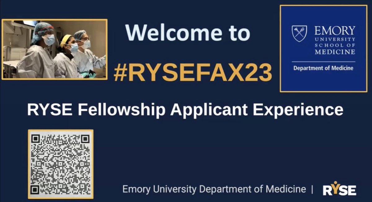 Last month, 90+ prospective fellows joined us for #RYSEFAX23! This event provides applicants with the opportunity to learn about Emory's culture, meet our fellows and faculty, and hear about the DOM's ongoing commitment to diversity. 🔗bit.ly/3GOuvE9😁🫂