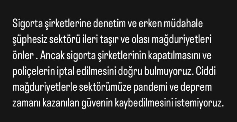 acelilalkis's tweet photo. Sigorta Acenteleri Çaresiz bırakılamaz .El konulan Gri Ve Mellce Sigorta poliçeleri olduğu gibi diğer şirketlere devredilsin . Ne vatandaş ne acente mağdur edilmesin. Yazıktır günahtır. 
#sigortaacentesi
@HMBakanligi @memetsimsek 
@iletisim @tcbestepe @seddkofficial @TOBBiletisim https://t.co/dgZ4c1HMgu