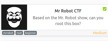 _Sam_Clarke's tweet photo. Mr Robot CTF - I have just completed this room! Check it out:  https://t.co/jF2GyGiqjf #tryhackme #mrrobot #root #beginner #mrrobot via @tryhackme https://t.co/bSd61PtV8M